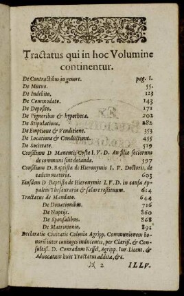 Tractatus qui in hoc Volumine continentur.