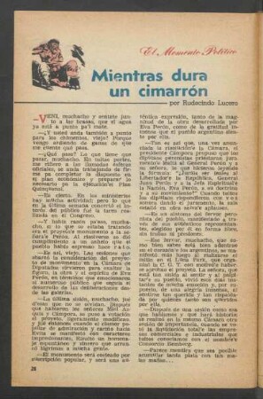 Mientras dura un cimarrón : El momento político