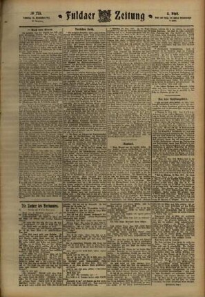 Dritte Ausgabe vom Samstag, den 25. November 1911.