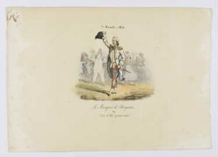 7e Parade – 1814, Le Marquis de Bergame, ou: Vive le Roi! quand même!, Blatt 7 der Folge "Métamorphoses d’Arlequin – Parades jouées sur le Théâtre Français"