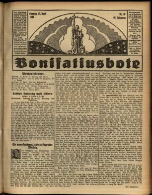 Erste Ausgabe vom Sonntag, den 17. April 1932.