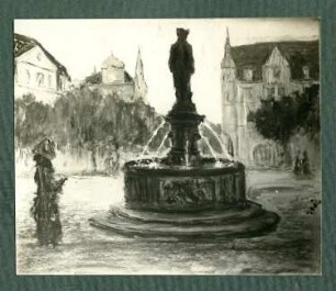 Stockbrunnen : Stockbrunnen. Gemälde (wohl 1910/1915; C. Brose)