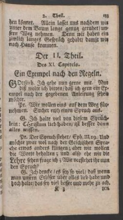 Der II. Theil. Des XI. Capitels. Ein Exempel nach den Regeln