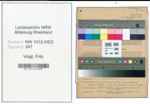 Entnazifizierung Fritz Voigt , geb. 31.01.1903 (Lehrer)