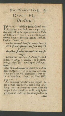 Caput VI. De Aere.