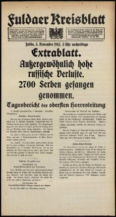 Ausgabe vom Freitag, den 05. November 1915.