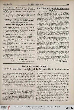 Der Oberbürgermeister in Halle und die Sammelpolitik der deutschen Städte