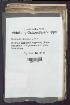Anstellung und Korrespondenz mit dem lippischen Ministerresidenten Geheimrat Rabe und Legationsrat Greuhm zu Berlin
