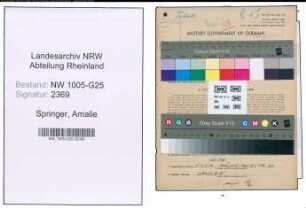Entnazifizierung Amalie Springer , geb. 05.01.1899 (Kauffrau)