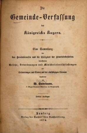 Die Gemeinde-Verfassung des Königreichs Bayern