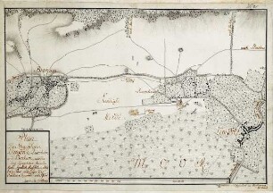 WHK 32 Krieg mit Frankreich 1792-1805: Plan der Stellungen der hessischen Artillerie bei Lemförde, Quernheim und Brockum, 1795