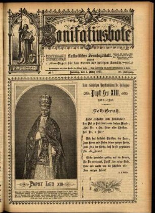 Erste Ausgabe vom Sonntag, den 01. März 1903.