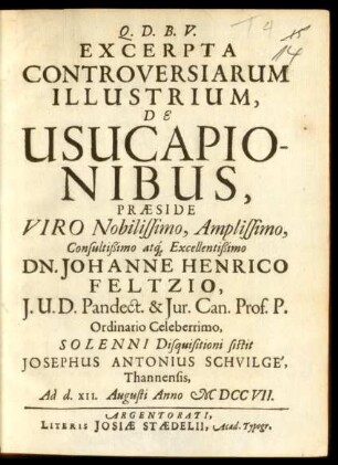 Excerpta Controversiarum Illustrium, De Usucapionibus