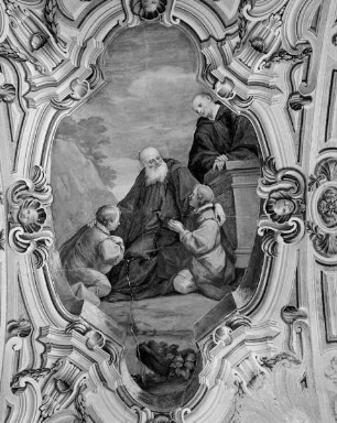 Der heilige Benedikt von Nursia empfängt die heiligen Placidus und Maurus