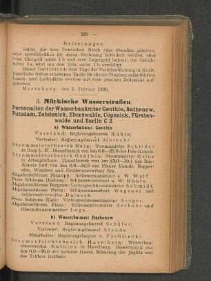 b) Wasserbauamt Rathenow