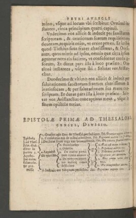 Epistolae Primae Ad Thessalonicenses, Divisio.