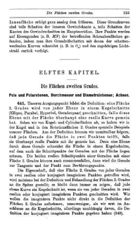 XI. Kapitel. Die Flächen 2. Grades.