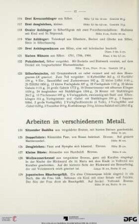Arbeiten in verschiedenem Metall (Nr. 124-149)