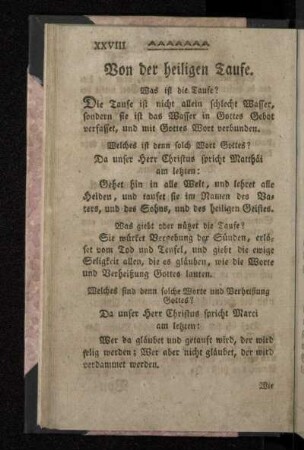 Von der heiligen Taufe.