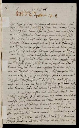 Nr. 8: Brief von Friedrich Burchard Beneken an Johann Martin Miller, Hannover, 27.9.1788