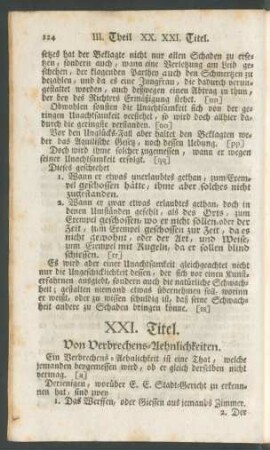 XXI. Titel - XXIII. Titel