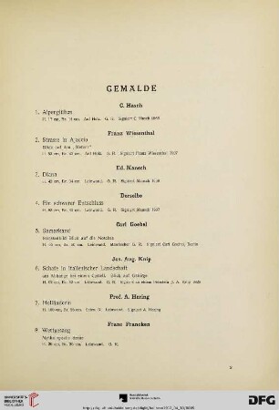 Gemälde (Nr. 1-39)