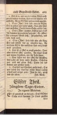 Eilfter Theil. Jüngsten-Tags-Lieder.