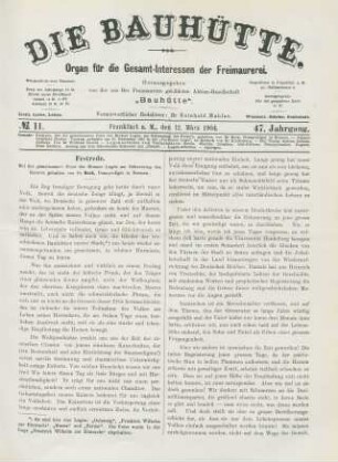 No. 11. Frankfurt a. M., den 12. März 1904. 47. Jahrgang.
