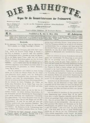 No. 11. Frankfurt a. M., den 12. März 1904. 47. Jahrgang.