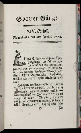 XIV. Stück. Sonnabends den 9ten Junius 1772.