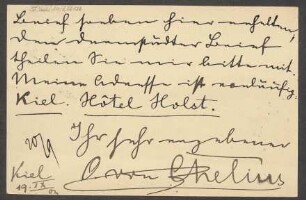 Brief an Ludwig Strecker  und B. Schott's Söhne : 19.09.1904
