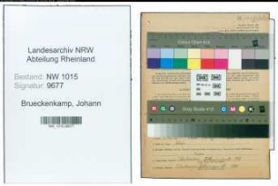 Entnazifizierung Johann Brueckenkamp , geb. 05.11.1903 ()