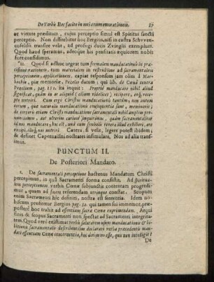 Punctum II. De Posteriori Mandato.