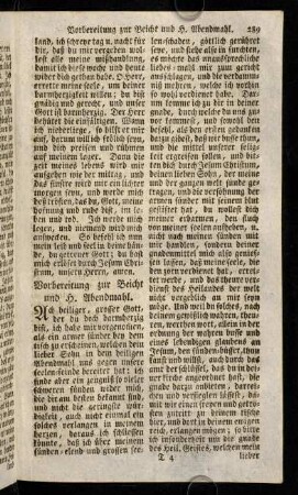 289-294, Vorbereitung zur Beicht und H. Abendmahl. Danksagung nach der Beicht. Vor der Heil. Communion. Danksagung nach dem Heil. Abendmahl.