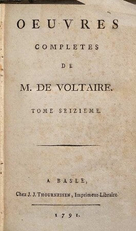 Oeuvres Complètes De M. De Voltaire, 16. Contes En Vers