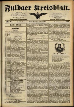 Dritte Ausgabe vom Samstag, den 06. November 1909.