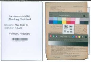 Entnazifizierung Hildegard Velleuer , geb. 04.07.1908 ()