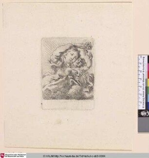 [Maria mit dem Kind auf Wolken, eine Traube in ihrer rechten Hand; Virgin and Child, sitting on the Clouds]