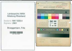 Entnazifizierung Fritz Brueggemann , geb. 27.07.1920 (Geschaeftstellenleiter)