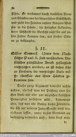 §. 11. Eilfter Einwurf