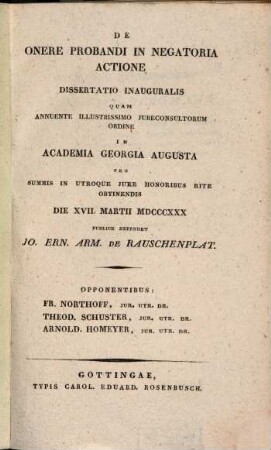 De onere probandi in negatoria actione : diss. inaug.