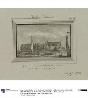 Berlin. Strahlower Virtel, Garten und Zuckersiederey der Gebrüder Schikler im Jahr 1778. Im Jahr 1778.