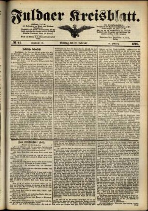 Ausgabe vom Montag, den 21. Februar 1910.