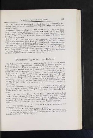 Physikalische Eigenschaften der Zellulose.