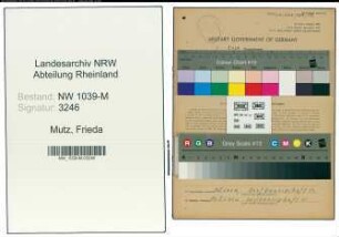 Entnazifizierung Frieda Mutz , geb. 20.09.1908 ()