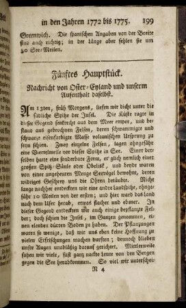 Fünftes Hauptstück. Nachricht von Oster-Eyland und unserm Aufenthalt daselbst