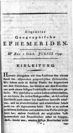 1799: Allgemeine geographische Ephemeriden