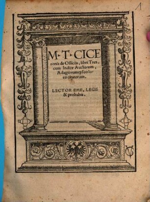 De Officiis : libri tres