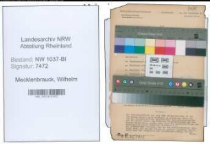 Entnazifizierung Wilhelm Mecklenbrauck , geb. 11.08.1899 ()