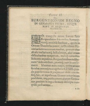 Caput II. De Burgundionum Regno In Germania Prima, Atque Hinc In Sequanos Promoto.